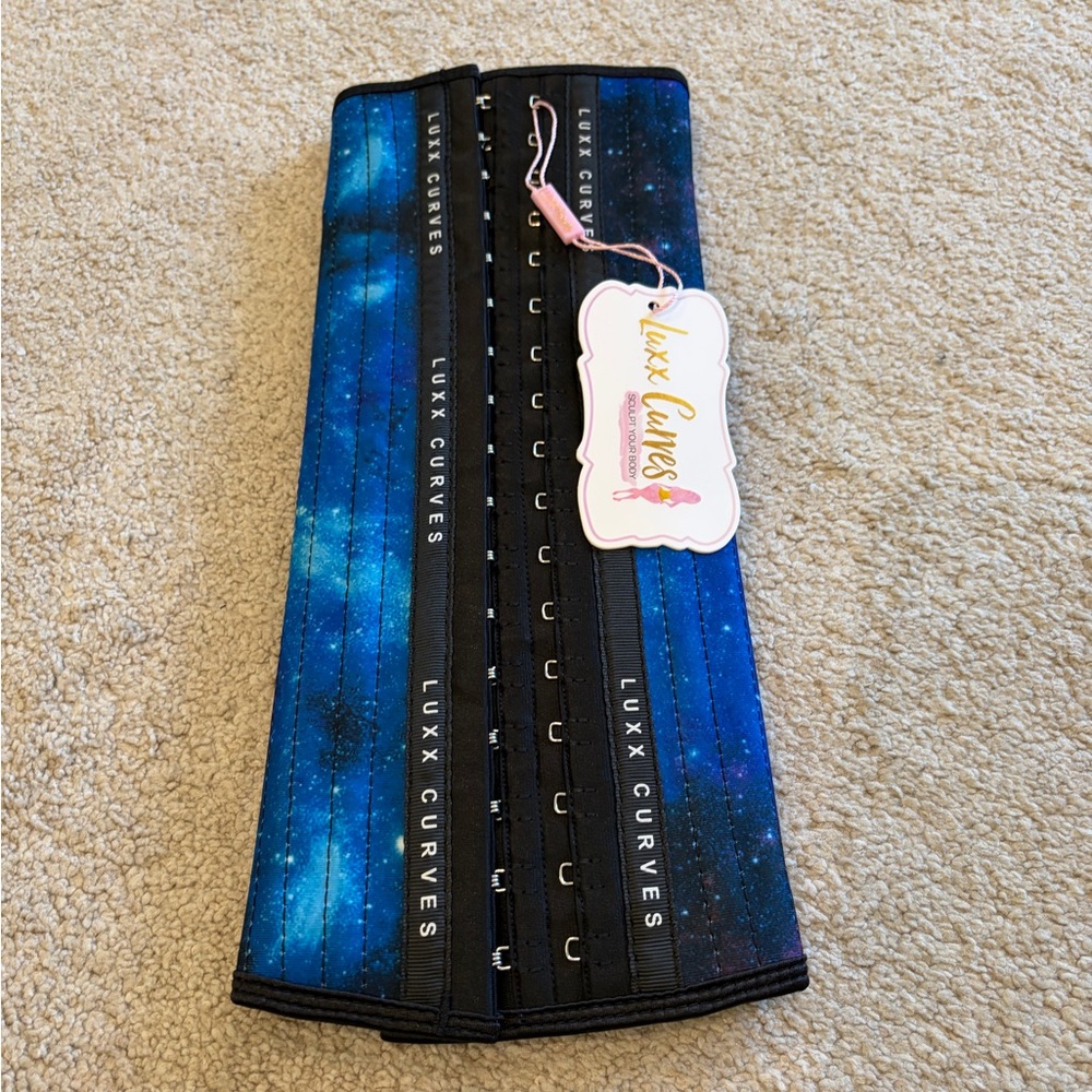 New in package Luxx Curves waist trainer, size small, long torso, galaxy